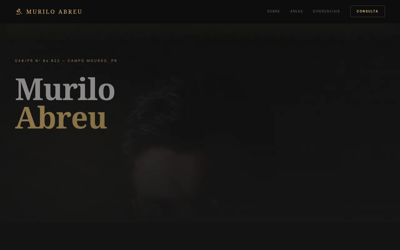 Site do advogado Murilo Abreu em Campo Mourão